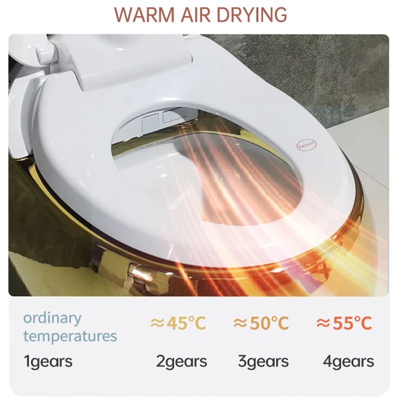 Luxury style sanitary ware ceramic smart toilet intelligent gold toilet electroplated WC Egg-shaped toilet