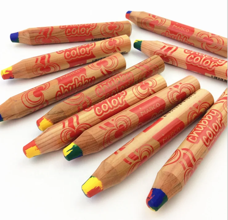 Новинка пухлый Радужный карандаш 4 в 1 однотонный акварельный