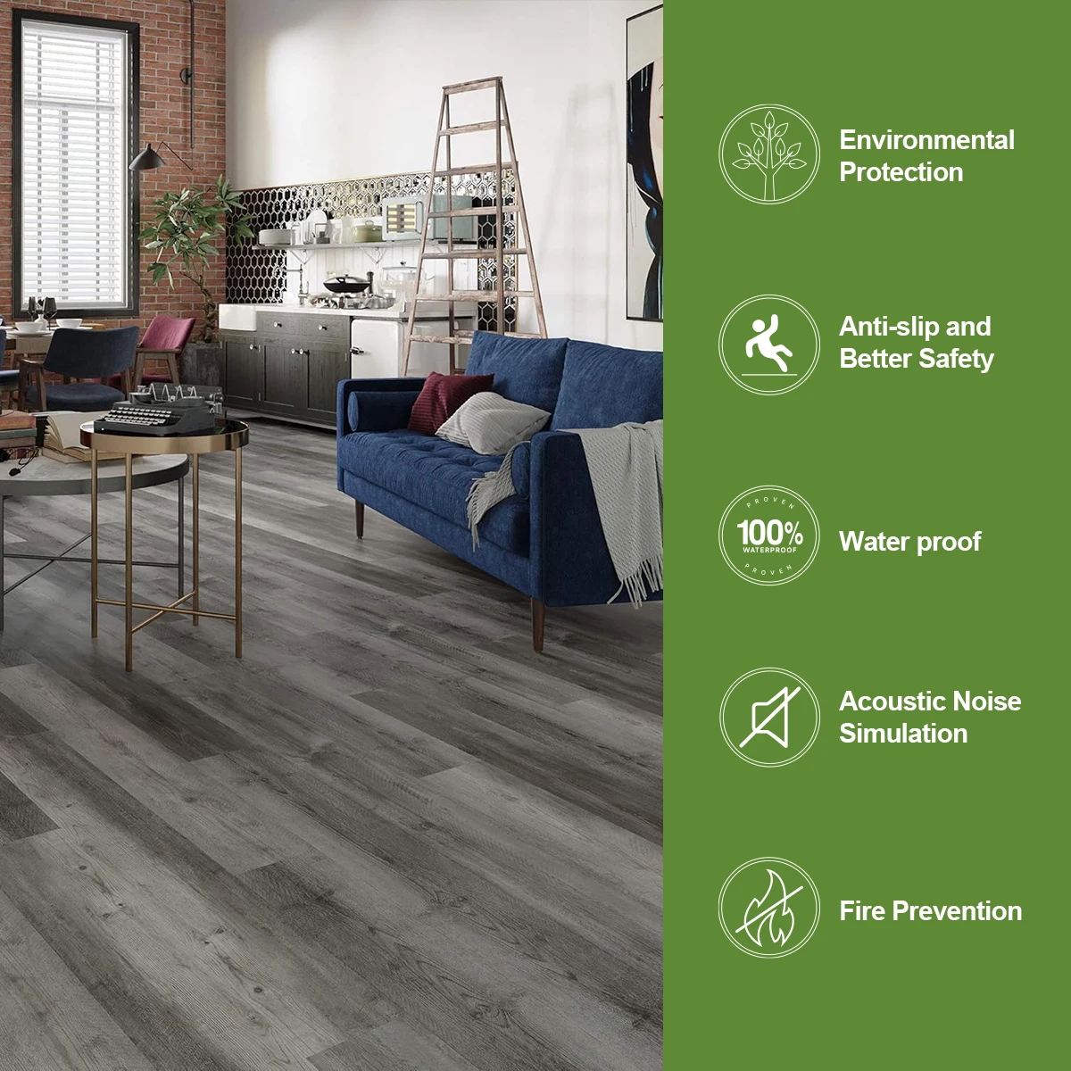 Soundproofing SPC Vinyl Flooring for Apartments Easy to Clean Wholesale Price