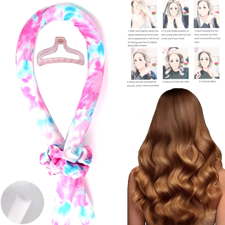 Heatless Curling Rod Headband No Heat Hair Curlers Ribbon Hair Rollers Sleeping Soft Curl Bar Wave Formers DIY Hair Styling Tool