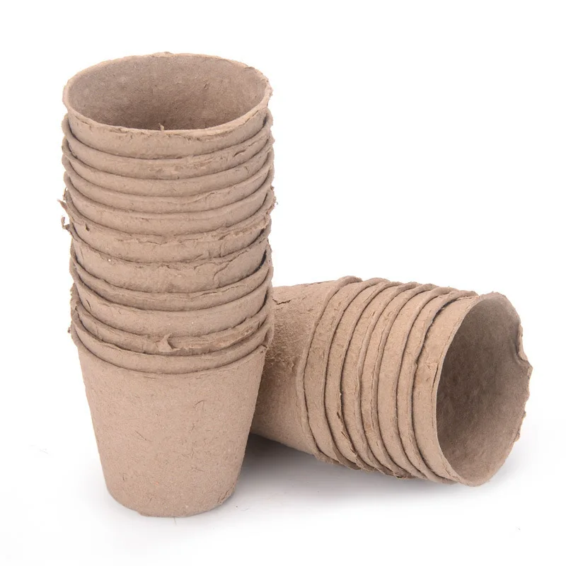 Garden Paper Pulp Seedling Cups Biodegradable Plant Nursery Seeding Tray Flower Pots made in china