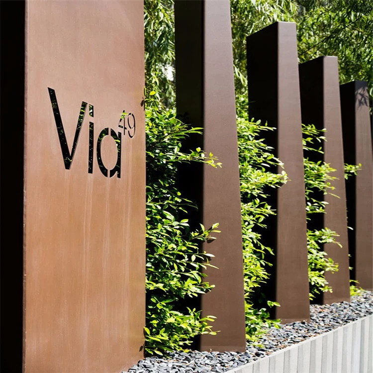 Outdoor Corten Steel Fence Garden Metal Fencing
