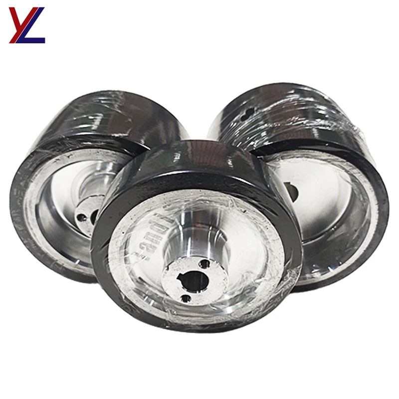 Core Polishing Brushed Flat Rubber Wheel, Wear-resistant Mechanical Bearing Rubber Coating Parts of Glue Machine, Steel Rubber W