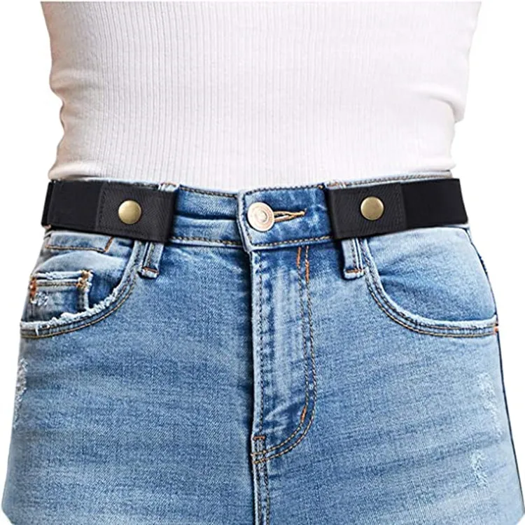 Buckle-less No Buckle Stretch Belt for Women Jean Buckle Free Adjustable Elastic Waist Belt No Bulge No Hassle Invisible Belts