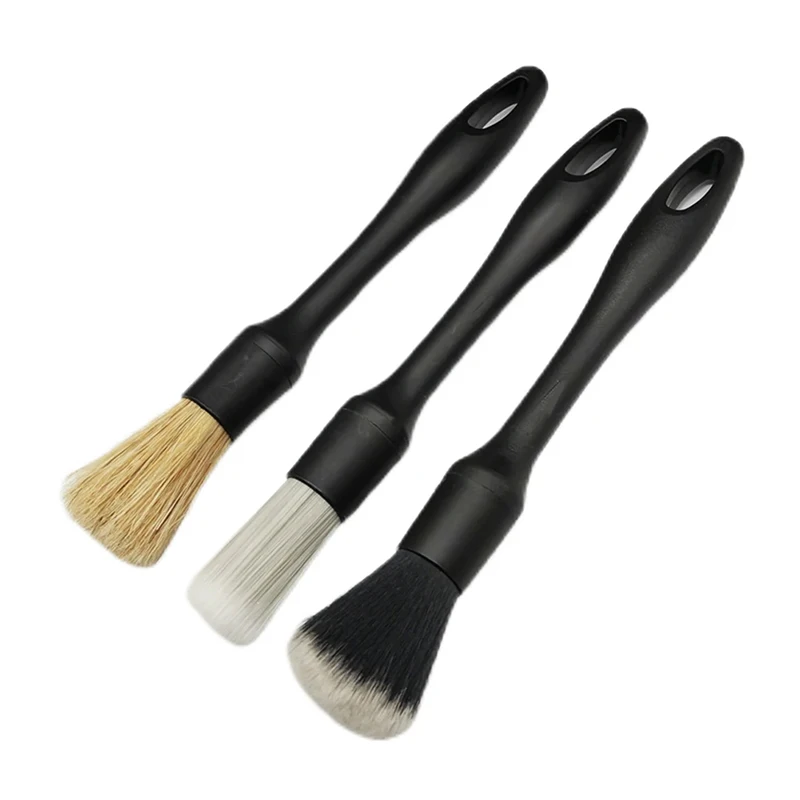 3PCS Car Detailing Brush Super Soft Auto Interior Detail Brush With Synthetic Bristles Car Dash Duster Brush Accessories