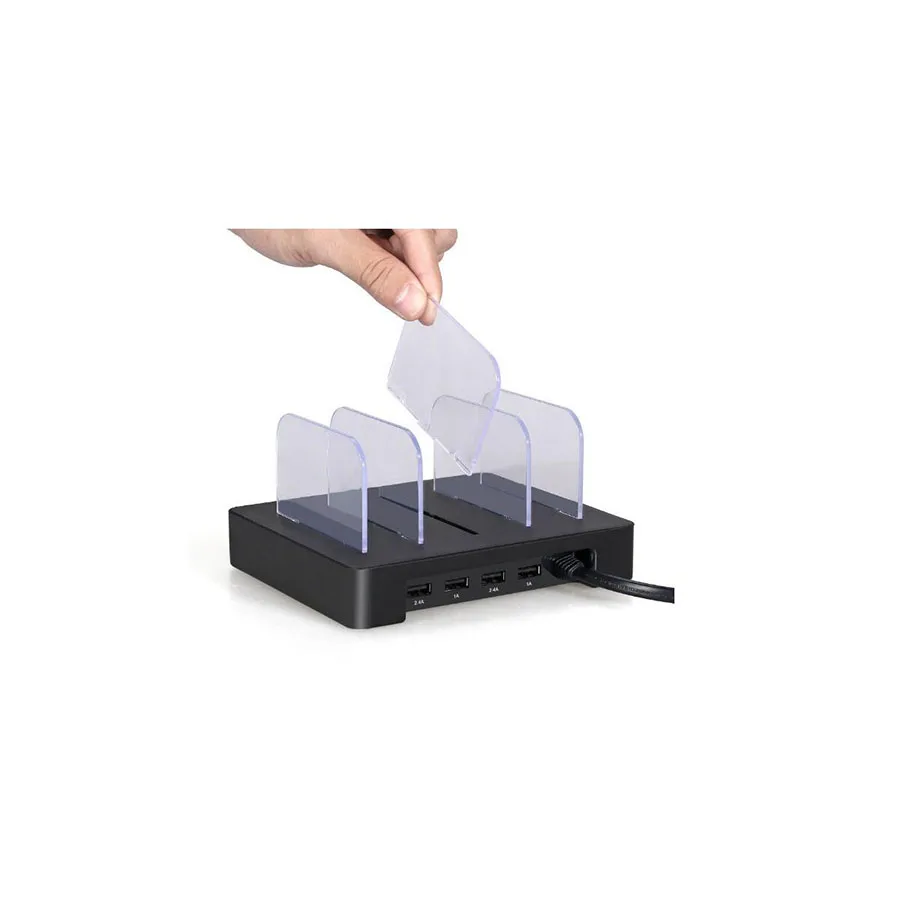 ABS material, 4 Ports Mini USB Desktop Charging Stand Organizer