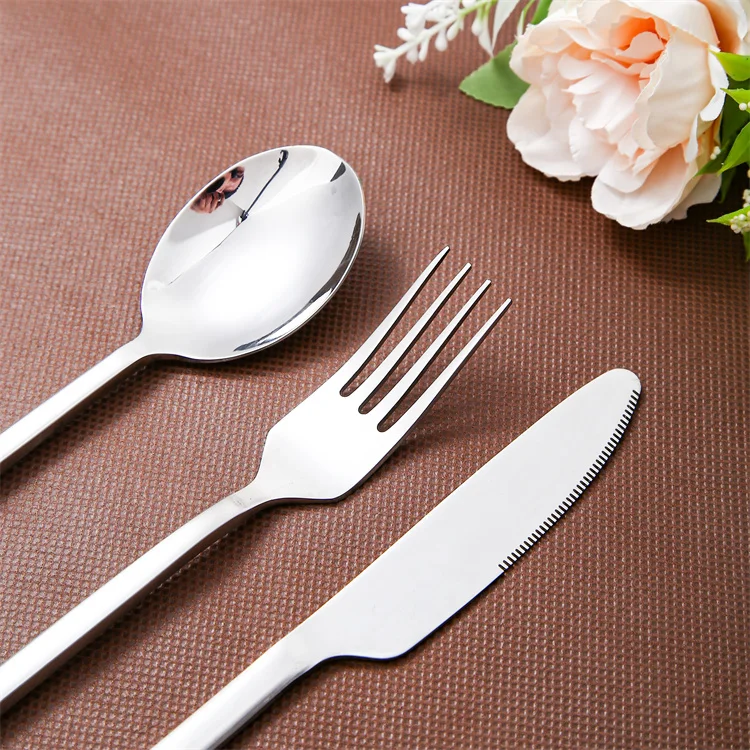 Wedding cutlery organizer 30/24pcs cutleries set silver flatware reusable luxury spoon and fork kitchen stainless steel cutlery