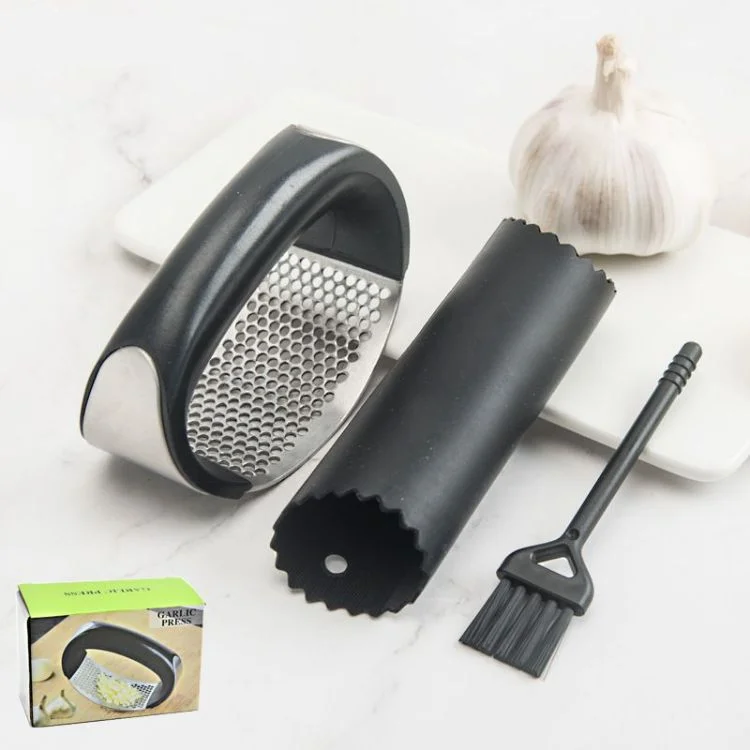 Professional Kitchen Peeler Squeezer Chopper Circular Garlic Ginger Crusher Onion Masher Peeler Stainless Steel Garlic Press