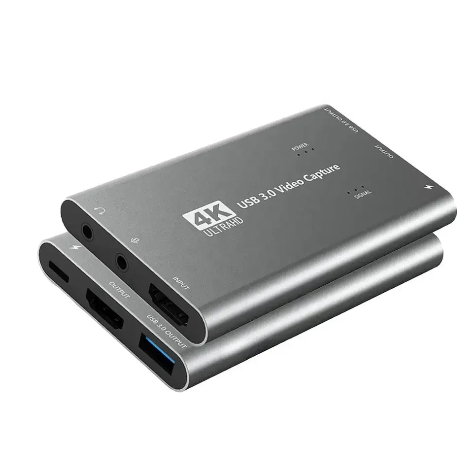 4K 1080P 60Hz HDMI to USB3.0 Video Capture Card HD Recorder with audio OBS Loop MIC for Live Recording Streaming Broadcasting