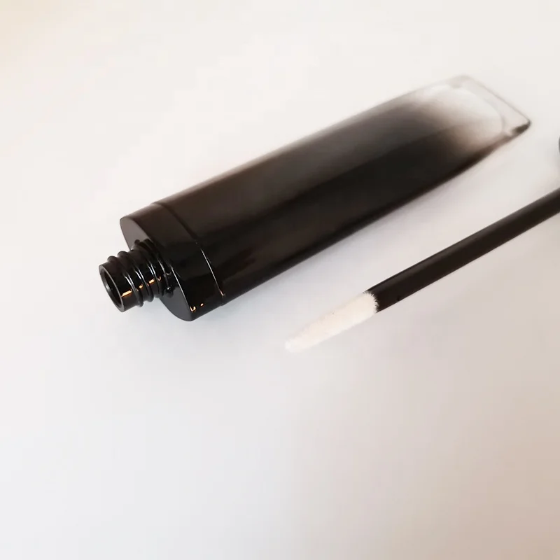  Новое поступление блеск для губ плоской формы черная трубка блеска с аппликатором