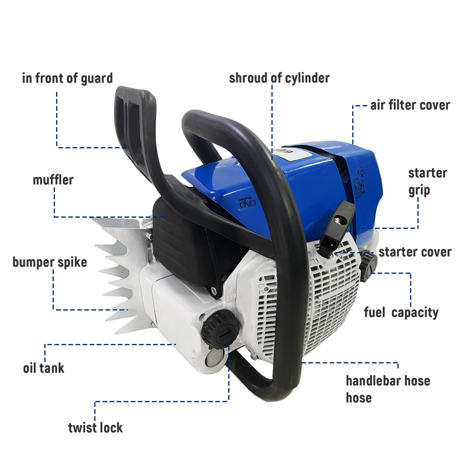 Big power Garden Tool Wood Cutting Machine 92cc Gasoline Chainsaw ms660 Professional 2 strokes 066 chain saw