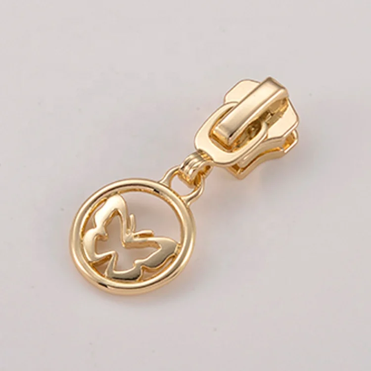 Custom Garment Zip Pull Reversible Slider Metal Zipper Slider Replacement Fabric Zipper Puller Head