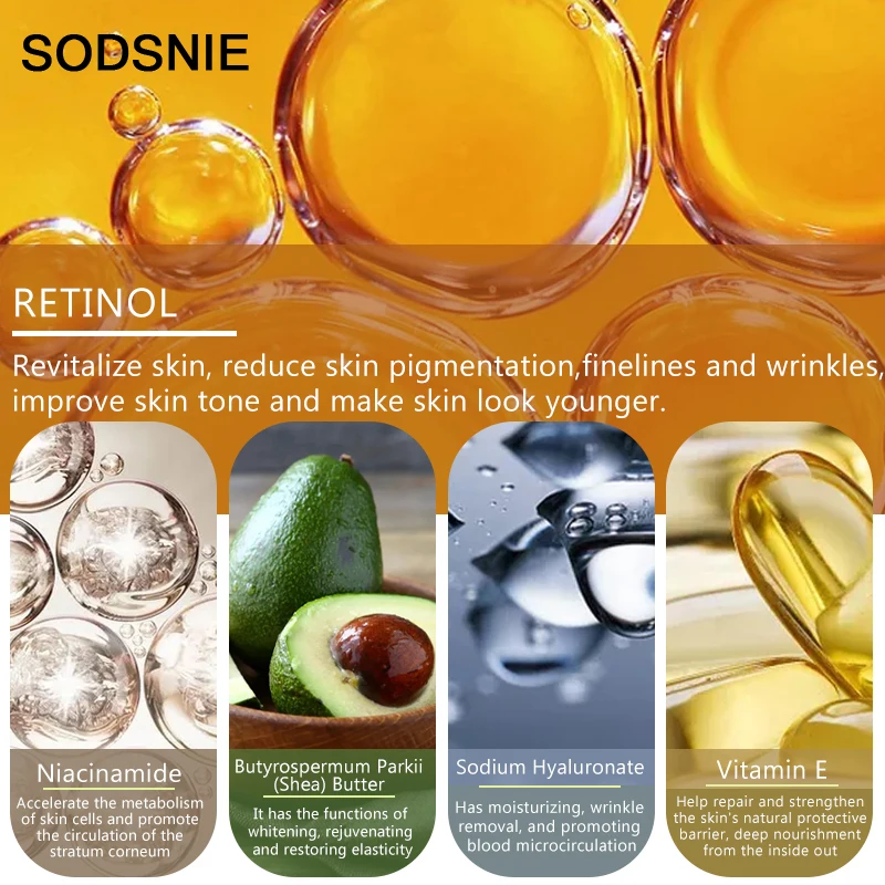 SODSNIE Retinol Anti-aging Body Cream 50g Box Adults Hair Removal Cream Female Libido Enhancer Skin Care Repair Cream 3 Years