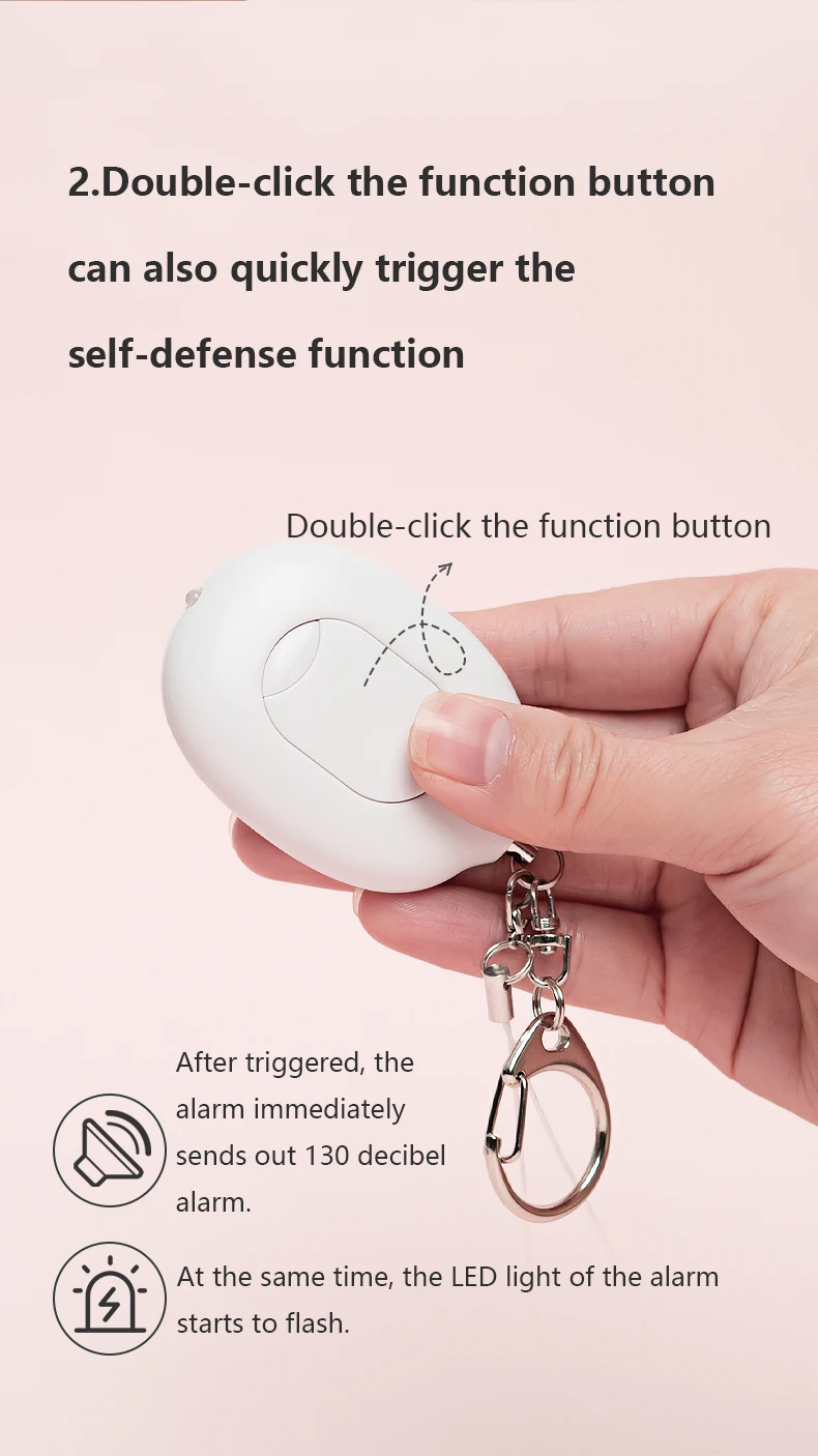 Self defense keychain alarm