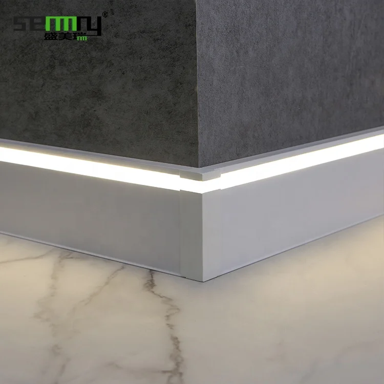 Decorative white aluminum skirting boardwite Skirting Baseboard tile skirting accessories aluminum baseboard  lights floor skirt