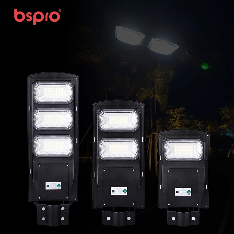 Энергосберегающий дорожный фонарь Bspro высокой яркости ip65 встроенная лампа уличное освещение все в одном 90 Вт светодиодный уличный на солнечной