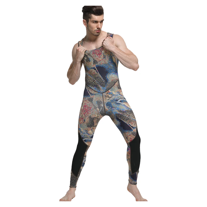 Wholesale custom 3mm 5mm stretch neoprene fabric two piece suit unisex long sleeve back zipper surfing wetsuit