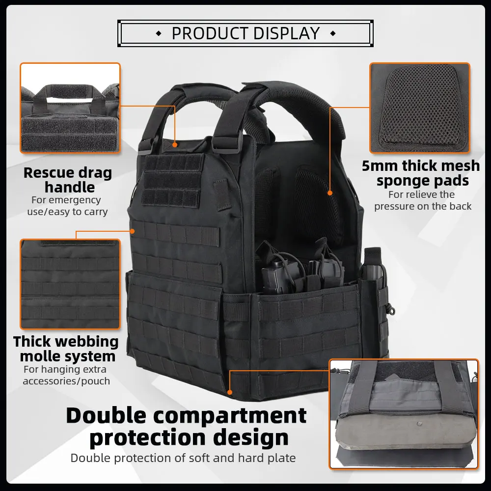 Supplies Combat Assault Protective Vest Multi Pouch Tactical Gear Equipment Modular Security Tactical Vest Plate Carrier