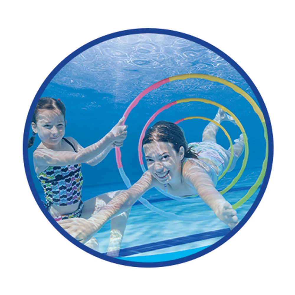 Kids summer pool 80cm diameter plastic diving circle hoop water ring toss game toy