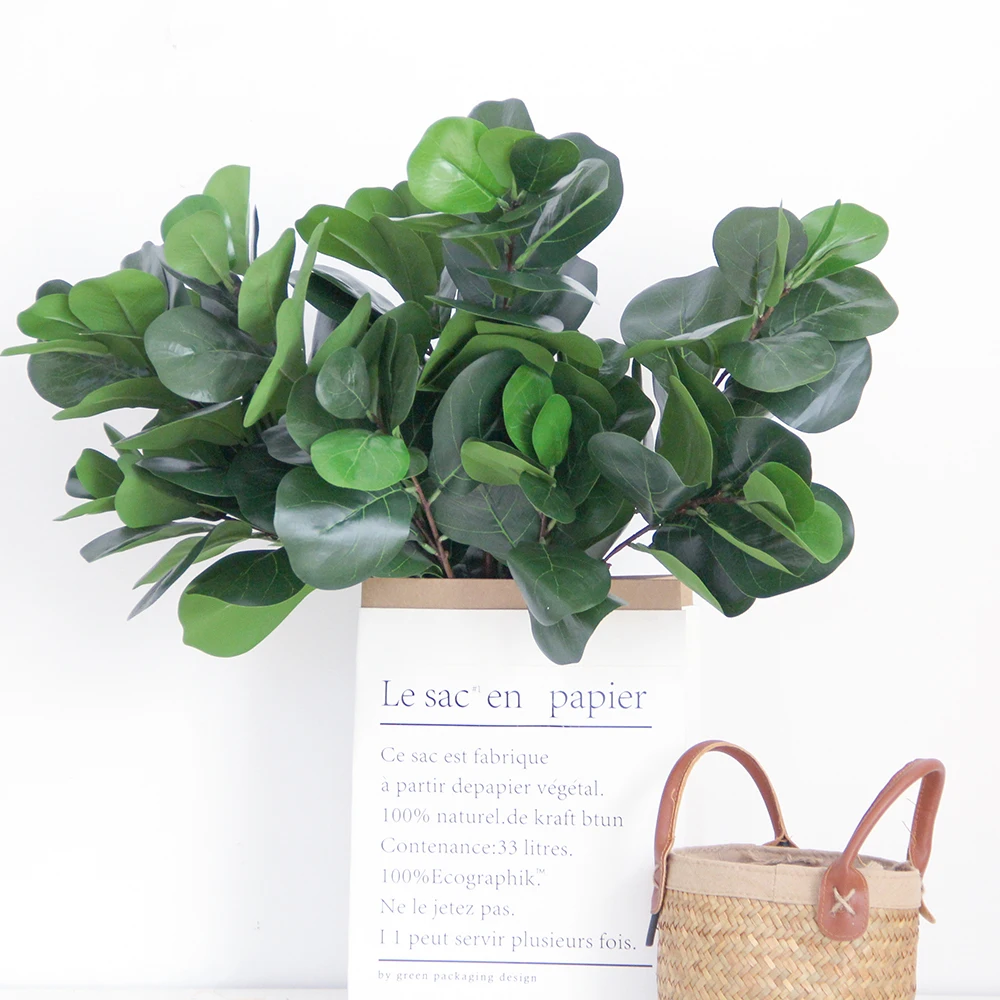 Transworld New Arrival Artificial Plants Greenery Cheap Plastic Plants Artificial Long banya leaves spray w/3 branches