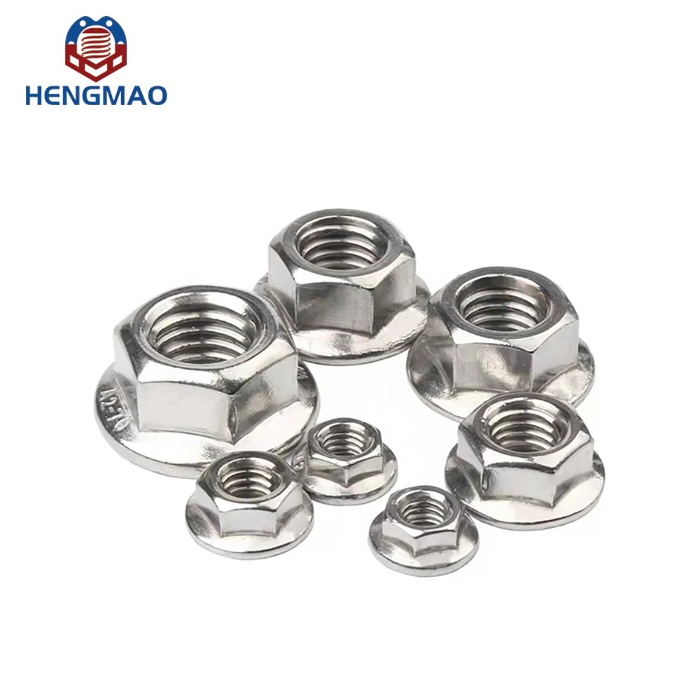 Factory Price A2 A4 Anti Rust DIN6923 M6 M8 M10 Serrated Flange Nuts hex flange nut