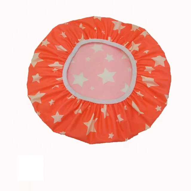 
Green PEVA fashionable shower cap waterproof recyclable shower cap can be customized logo 