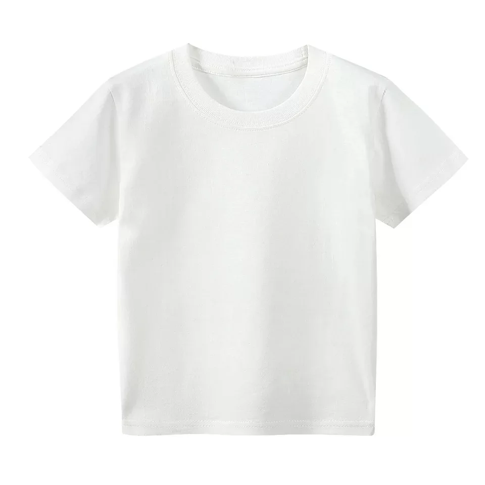 Toddler boys girls t-shirts custom plain dyed 100% organic cotton kids short sleeve t shirts