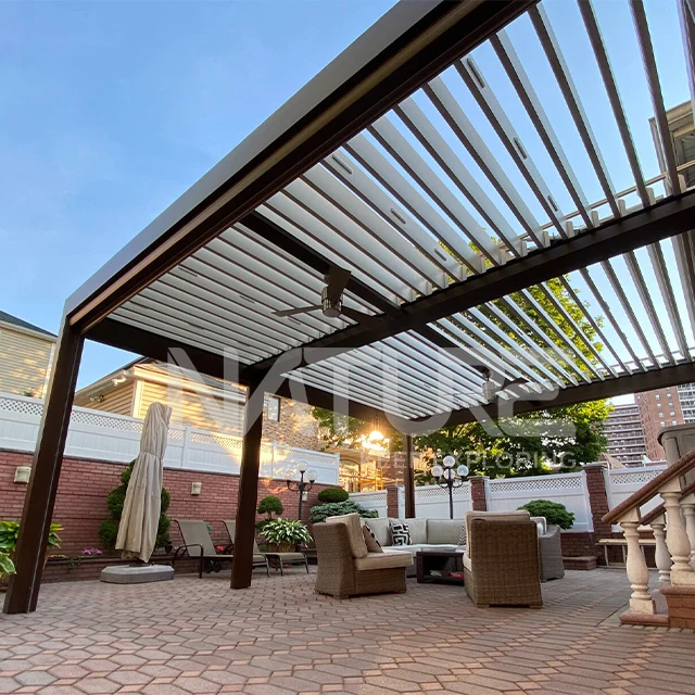 Waterproof roof  Louver Roof System Kits Outdoor Gazebo Garden Bioclimatic Aluminium Pergola