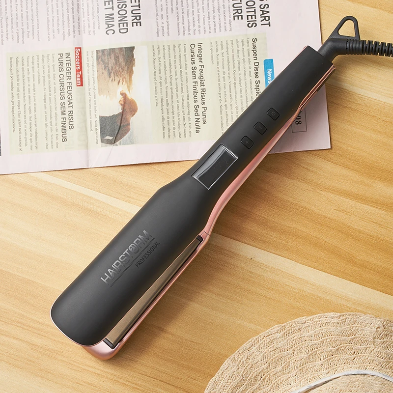 Титановые плоские утюги розового цвета с логотипом под заказ набор выпрямителей фирменной этикеткой быстрый нагрев регулируемая температура