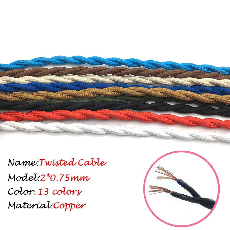 Cloth Flexible Electric Wire Braided Cable decorative edison lamp cord