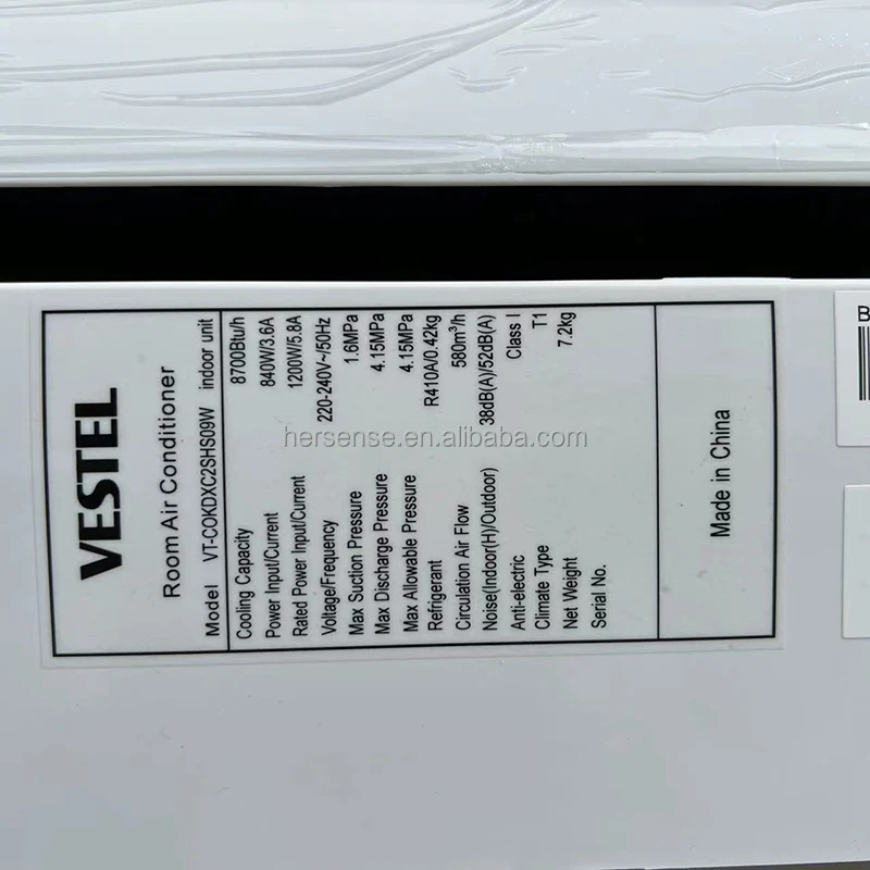 12000BTU  Vestel R32 Cooling and Heating Split Tpye Wall Mounted Gas Hisense Factory Buy Air Conditioner Home Air Conditioner