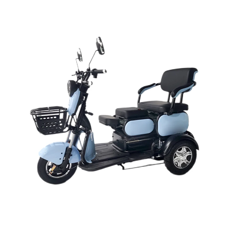 2022 New Cars Electric Tricycle Tuk Tuk High Popularity New Practical Blue Open Three Wheel Electric Tricycle