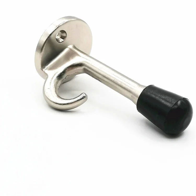 Heavy Duty Satin Stainless Steel Door Stoppers Door Stops With Rubber And Stainless Steel Hook For Kitchen Home Office Bathroom