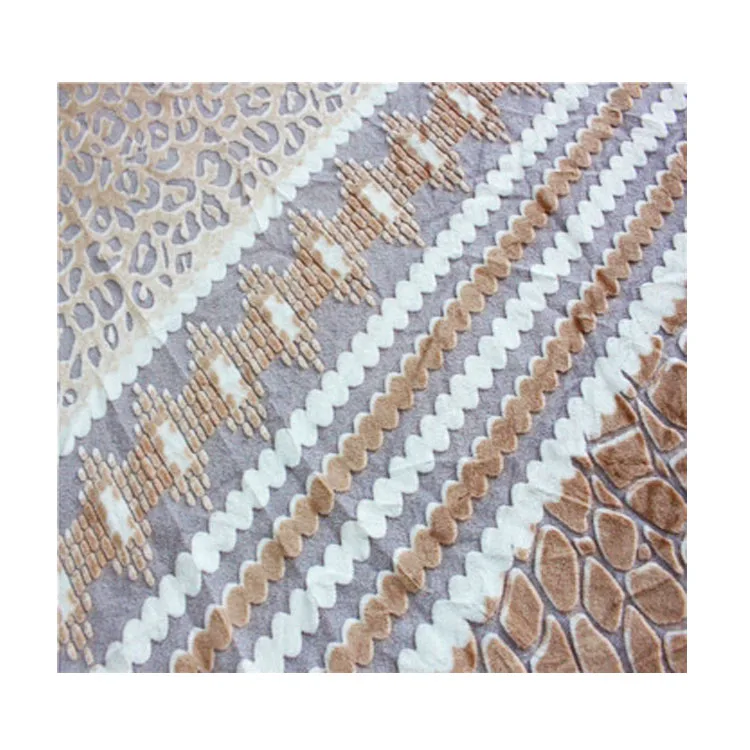 
100%Polyester 3D Flannel Burnout Knitted Fleece Breathable Blanket Fabric 