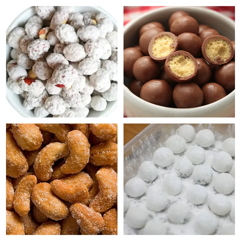 Commercial Table Top Sugar Bean Small Chocolate Candy Enrobe Round Pan Coater Industrial Coating Machine