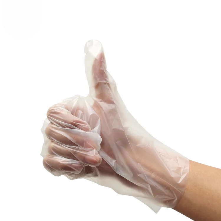 100pcs/bag Plastic Transparent Disposable Pe Gloves in stock