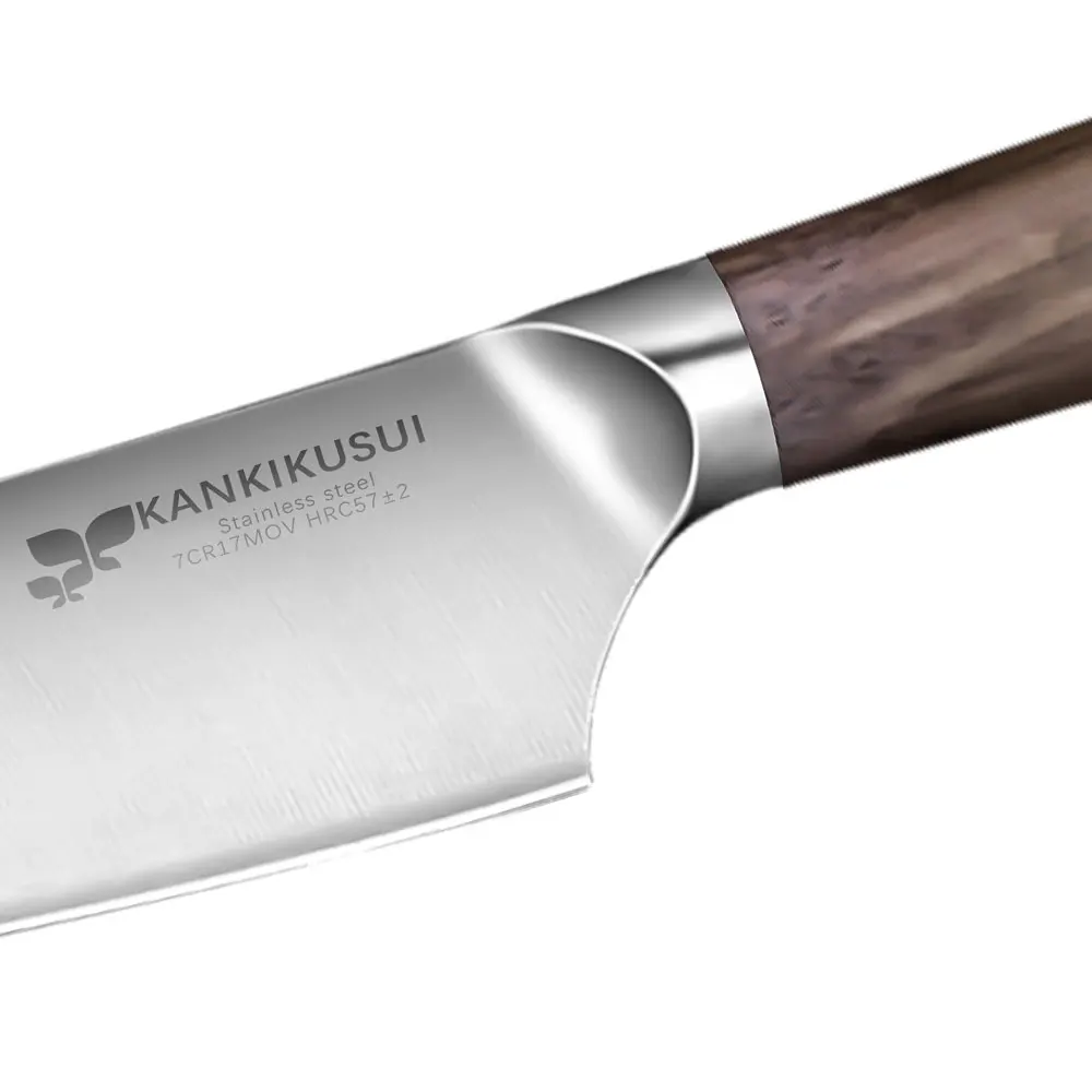 OEM&ODM Kitchen Knives 8 Inch Meat Cutting Knives Walnut Handle Stainless Steel Durable Sharp Cooking Chef Knife