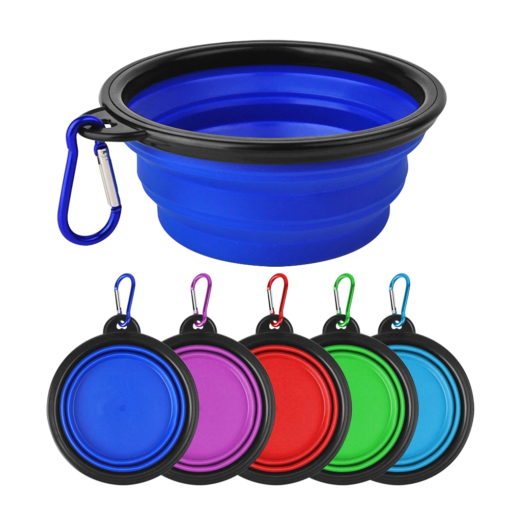350ML 650ML 1000ML Eco Friendly Pet Feeding Bowls Waterproof Travel TPE Silicone Collapsible Dog Cat Water Bowl