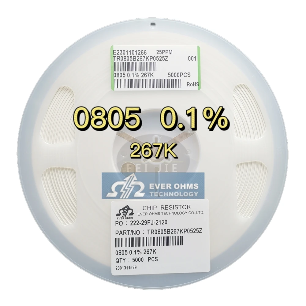 Тонкопленочный прецизионный RESISTOR0805-267K 0.1% 25PPMTR0805B267KP0525Z