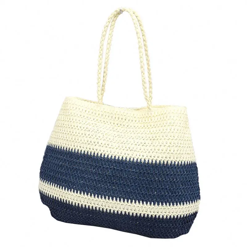 Factory customization women summer natural raffia straw bag rattan woven handbag woven straw bag