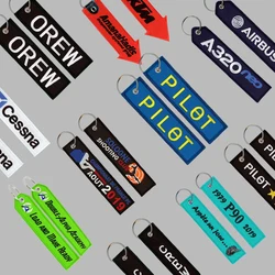 Custom Size keychain Embroidered aviation keychain before flight personnel keyrings No MOQ