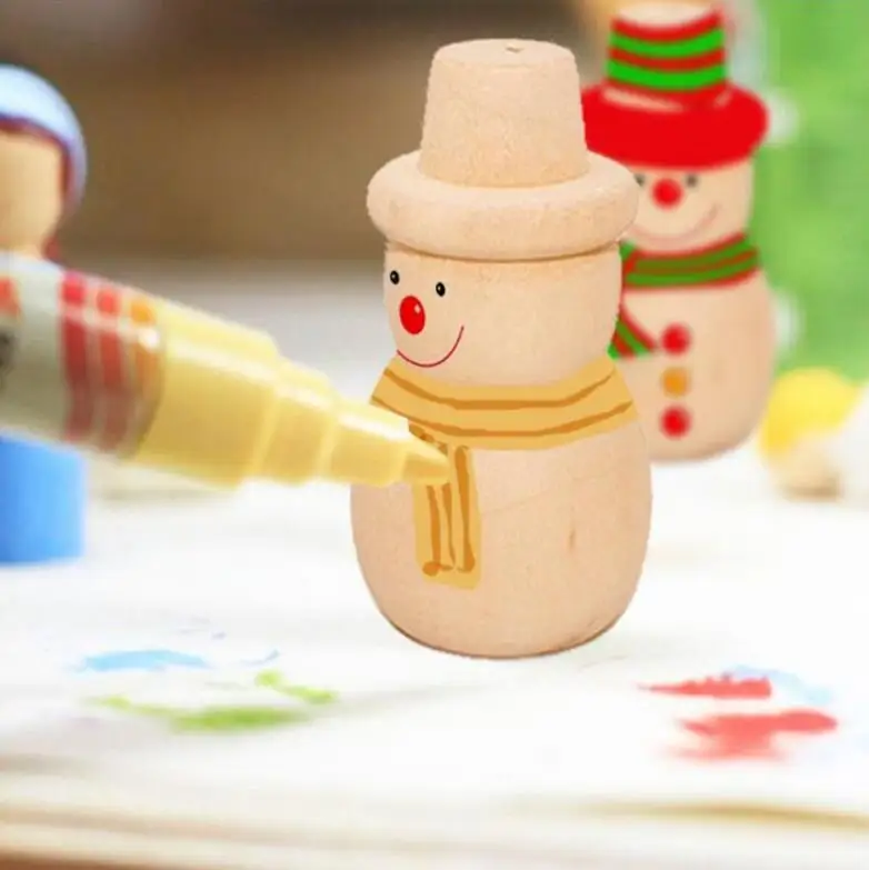 Natural Color Paint Set for kid DIY Unfinished Peg Doll