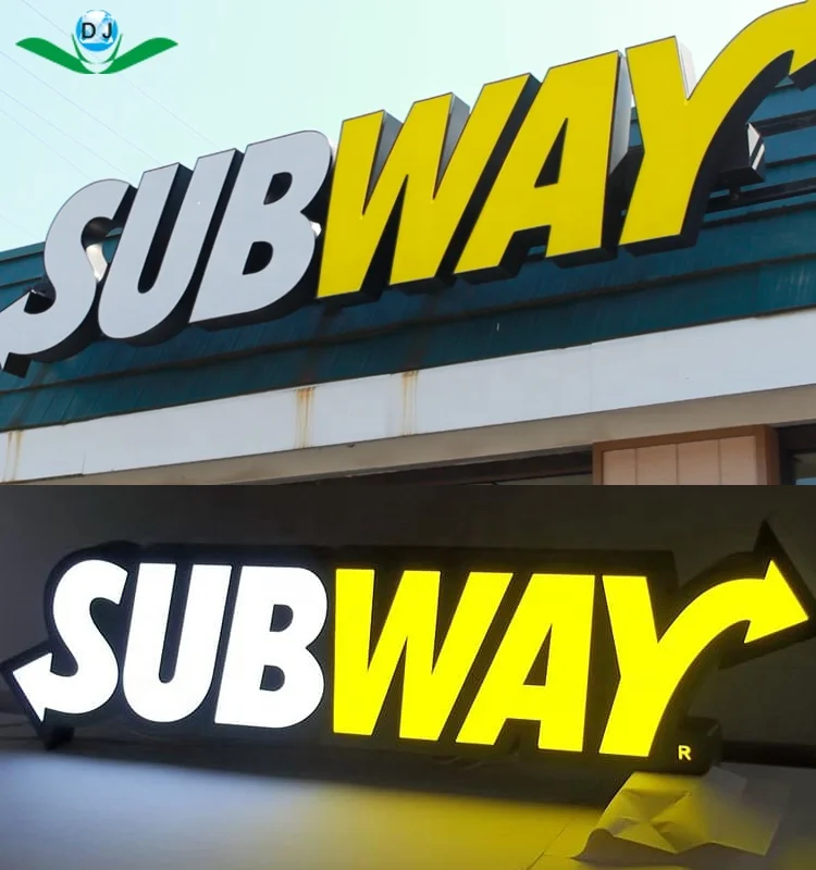 64x128 diy waterproof custom advertising subway 3d light acrylic letter electronic signage outdoor business led sign for shop
