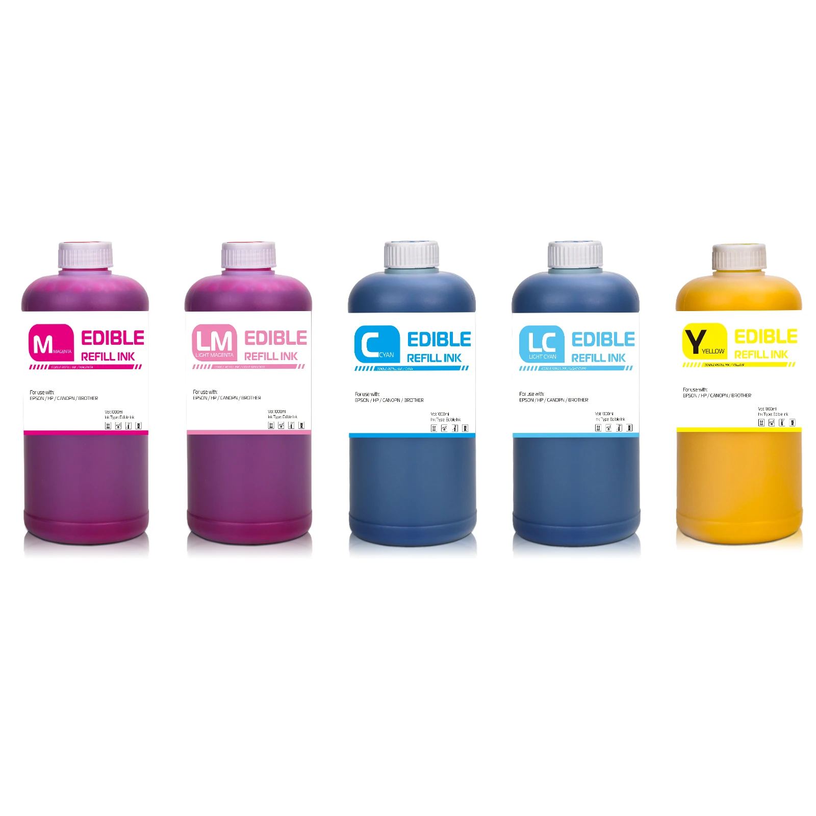 6 Colors 1000ml/bottle Food Grade Edible Ink For Canon Cake inkjet IP7280 IX6580 MG5680 Printer
