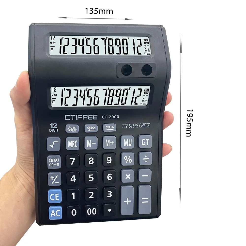 Hot Selling 12-bit Large LCD Large CT-2000 Desktop Calculator Desktop Office Supplies Calculator Accounting Calculator