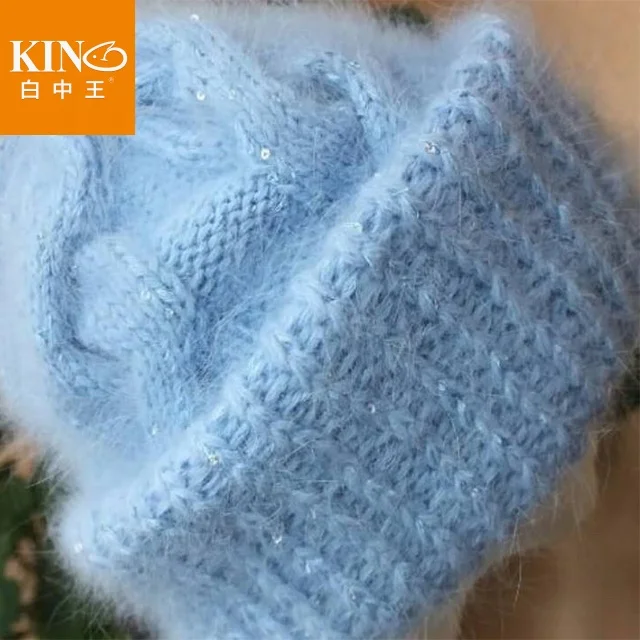 Wholesale best selling angora rabbit wool blended faux fur 57 colors in stock  woolen yarn for knitting and crochet yarn for hat