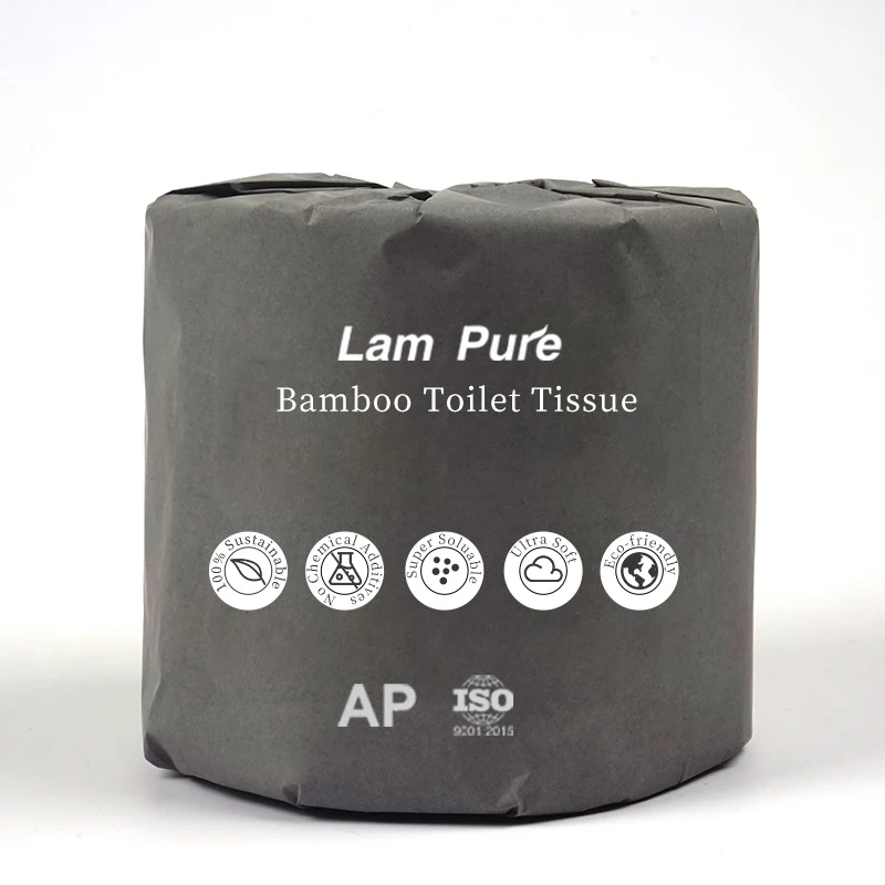 Lampure Embossed Tissue Paper/Custom Bamboo Toilet paper/Soft Toilet Tissue