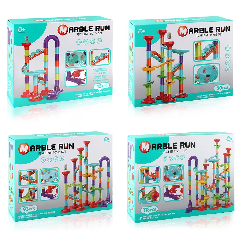 Hot selling Marble Run Toy Set 142 pcs Pack Educational Toys For Kids Marble Run Building Blocks