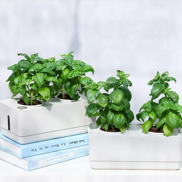 
Smart garden home indoor fiberglass vegetable planters box artificial plant plastic self watering flower pot 