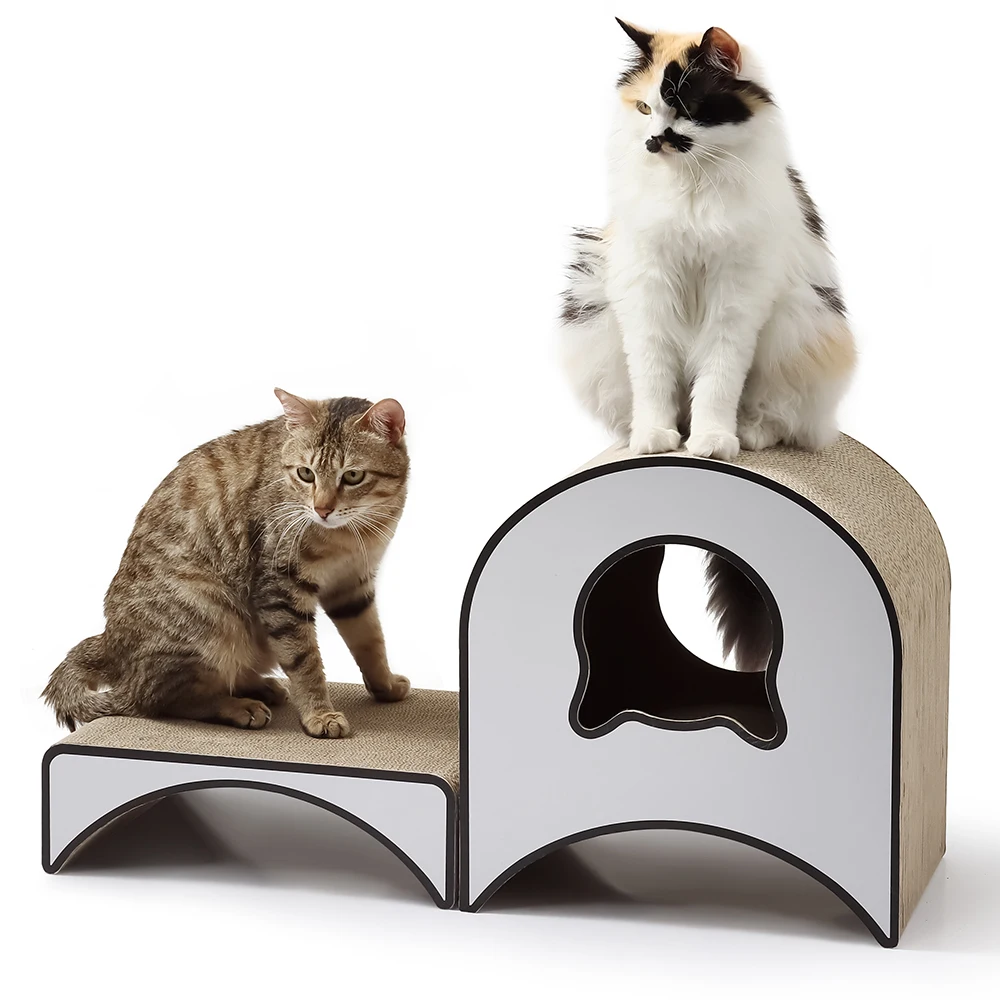 Two-in-One Cat Nest Unique Style Custom Corrugated Cat Scratching Board Tree Hole Shape Not Easily Deformed Made Durable Paper